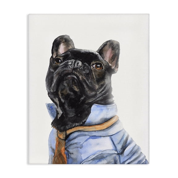 Stupell Industries Bohemian French Bulldog Fashion Dog Pet Animal Watercolor Canvas Art, 24 x 30, by George Dyachenko
