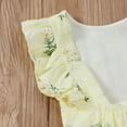 thumbnail image 4 of Seyurigaoka Baby Girl’s Floral Ruffles Stitching Fly Sleeve Romper and Headband, 4 of 8
