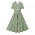 thumbnail image 1 of Vestido de Manga Corta para las Mujeres, Vestido Casual de Cuello en V de Bolsillo de Impresión de Moda Sexy Hecho de Poliéster Ligero para el Verano, Vestido de Verano para las Mujeres, 1 of 8