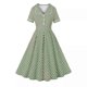 thumbnail image 1 of Vestido de Manga Corta para las Mujeres, Vestido Casual de Cuello en V de Bolsillo de Impresión de Moda Sexy Hecho de Poliéster Ligero para el Verano, Vestido de Verano para las Mujeres, 1 of 8