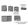 thumbnail image 4 of Cocina Integral Completa Modular Madesa Nice 260cm Gris, 4 of 10