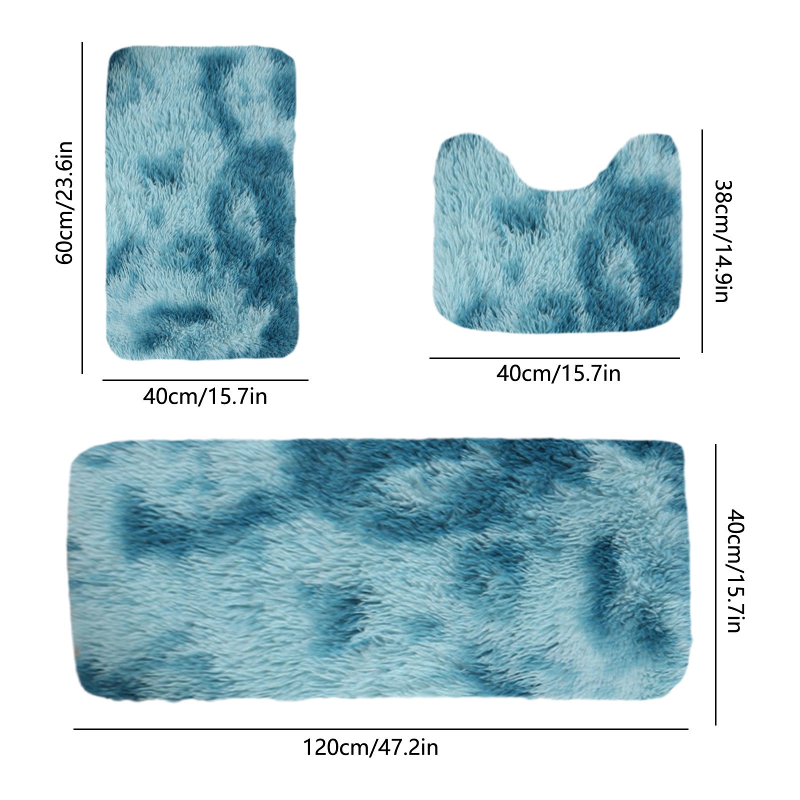Mixed Color Bath Mats Set, 3-Piece Non-Slip Bathroom Rug Set, Soft Water Absorbent Velvet Fleece, Comfortable for Feet, Machine Washable, Easy to Dry, Perfect for Bathroom, Toilet