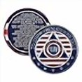 thumbnail image 2 of Stars and Stripes Alcoholics Anonymous Chip with 7th Step Prayer on Back Coin Capsule Included (Available in 1-50 Years), 2 of 4