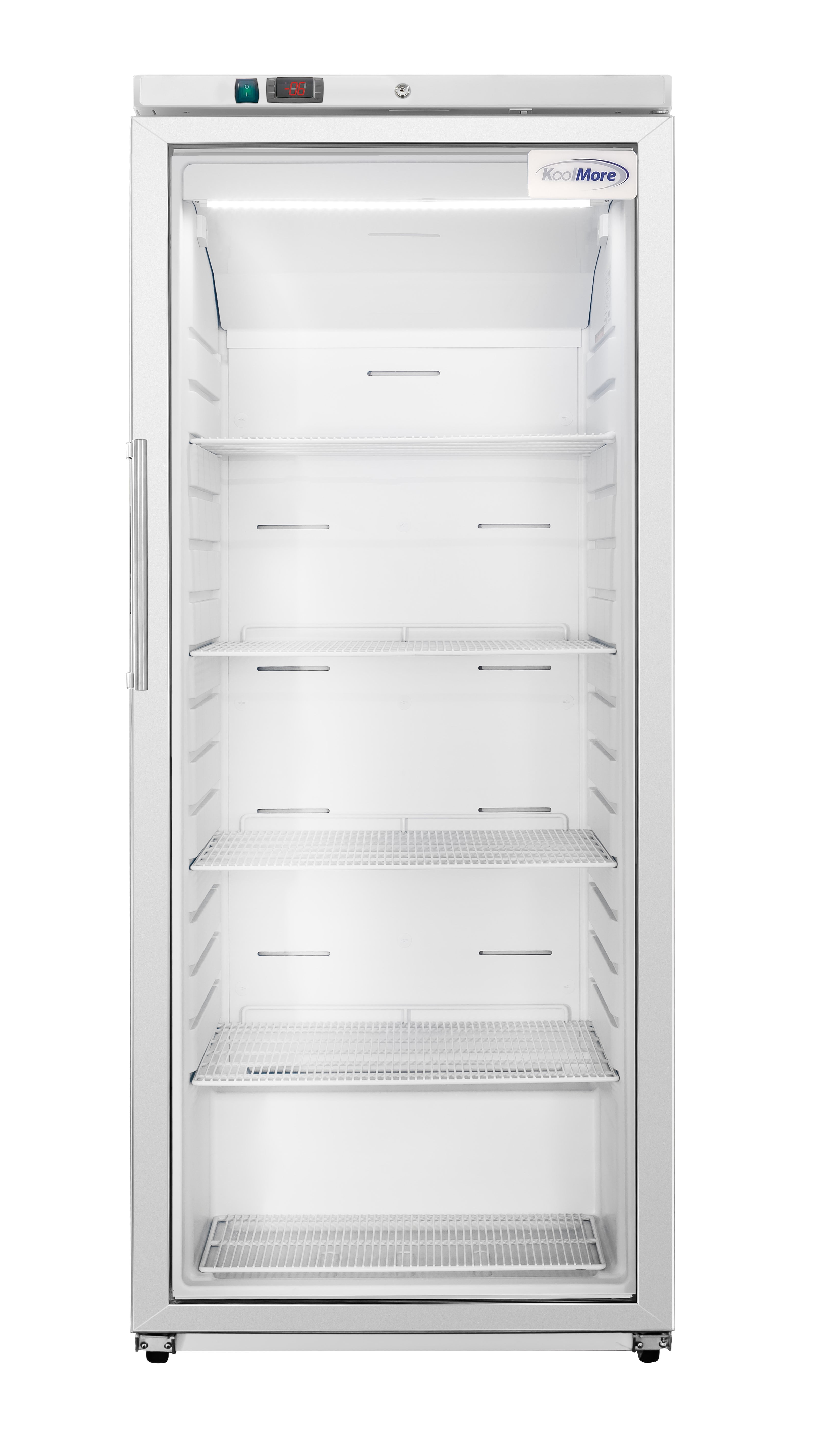 30 in. 21 cu. ft. Commercial Auto Defrost Glass Door Reach-In Freezer in White (KM-RIF-1GD21C-A)