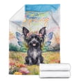 thumbnail image 2 of Welcome Spring Fairy Chinese Crested in Flower Meadow Cozy Fleece Blanket Dog Lover Warm Soft Throw Blanket - 13002, 2 of 5