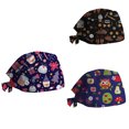 thumbnail image 2 of Gorro con estampado navideño de enfermera a la moda, gorro de tela a prueba de polvo absorbente para el sudor, protección para los oídos con soporte para el ocio, 3 piezas Wmkox8yii gf9897, 2 of 7