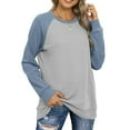 thumbnail image 6 of Scyoekwg Trendy Sweatshirts for Women Crewneck Raglan Sleeve Sweatshirt Fall Winter Clothes Long Sleeve Dressy Casual Pullover Tops Loose Solid Color Pullover Clothes(Light Blue,XL), 6 of 7