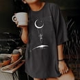 thumbnail image 4 of Camisetas Vintage para Mujer, Lindas Camisetas Gráficas de , Camisetas Oversize de Corta Esqueleto Lunar L, 4 of 9
