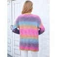 thumbnail image 3 of Womens Long Sleeve Sweater Casual Knit LightWeight Spring Summer Clothing Multicolor Top Purple S, 3 of 5
