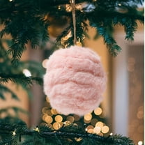 Peacheart Christmas Plush Balls Ornaments, 2.36" Furry Pastel Christmas Ball Hanging Decorations for Xmas Tree Holiday Wedding Party Supplies Home Decor