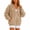 Khaki, variant on Wrongduck Women's Velvet Hoodie Jacket Lightweight Zip Up Sweatshirt Oversized Casual Hooded Coat with Pockets Spring Fall Outerwear