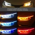 thumbnail image 3 of 2 uds 30cm coche DRL Flexible impermeable faro LED tira Universal Auto faros RGB señal de giro luces de flujo de freno amarillo, 3 of 5