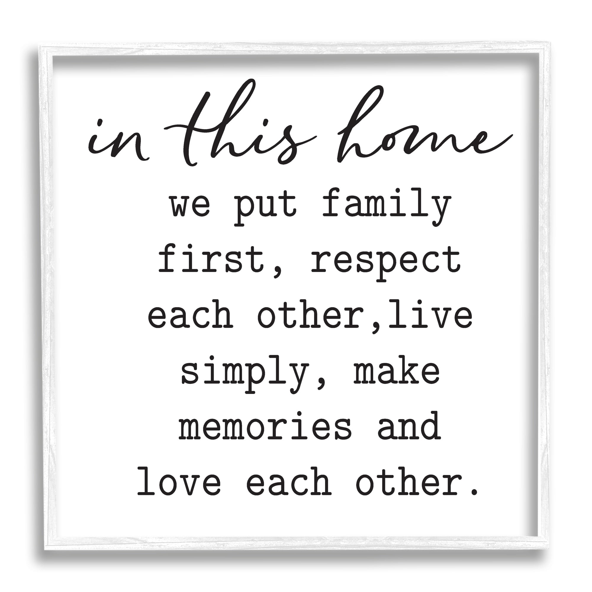 Stupell Industries In This Home Touching Family Quote Casual Design Graphic Art White Framed Art Print Wall Art, Design by Lettered and Lined