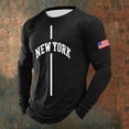thumbnail image 2 of BUWTTER Men T Shirts Long Sleeve Letter Print Casual Crew Neck Top Soft Basic Tee Comfortable Relaxed Fit Streetwear Mens Shirts Black L, 2 of 3