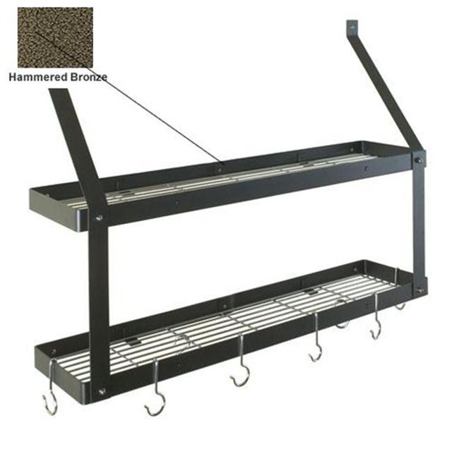 Rogar 8541 Double Bookshelf - Hammered Bronze/Brass