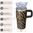 thumbnail image 3 of Leopard 20oz Stainless Steel Tumbler with Handle and Straw – Insulated Travel Cup with Sliding Lid, 360° Full Wrap Printed Mug for Home, Outdoor & Sports Use, 3 of 6