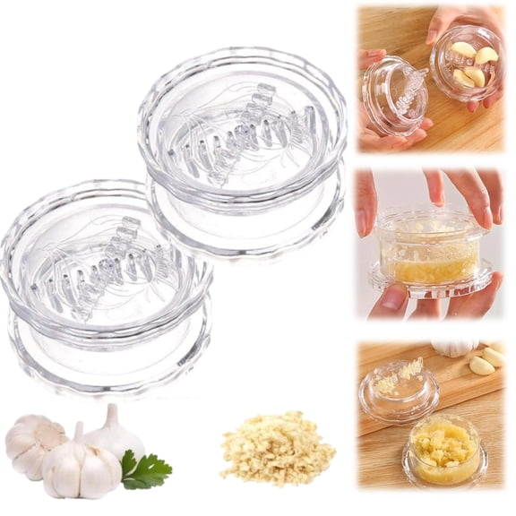 Labor-Saving Manual Garlic Twist Crusher, Ergonomic Garlic Mincer for Effortless Garlic and Ginger Chopping (2PCS)