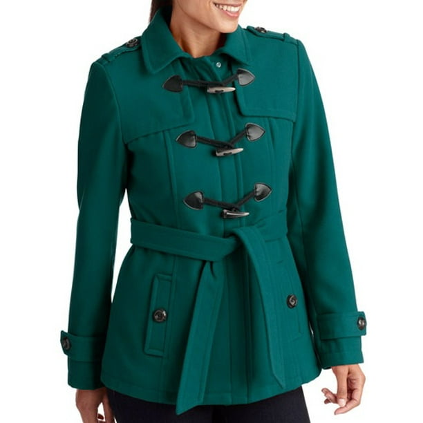 George Women's Plus-Size Belted Faux Wool Toggle Coat - Walmart.com