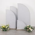 thumbnail image 3 of BalsaCircle 4 Silver Fitted Spandex Metallic Tinsel Half Moon Wedding Arch Backdrop Stand Covers Set Party Decorations, 3 of 8