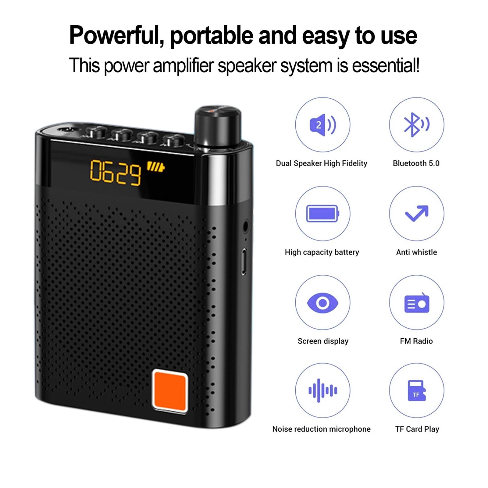 Loudspeaker Teacher Tour Guide Dedicated Speakers Amplifier UHF Wireless Mic Phone Blue-tooth Dual-speaker Voice Amplifier