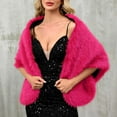 thumbnail image 4 of Lovzfmll Faux Fur Shawl Scarf for Women, Ultra-Soft Plush Warm Winter Shrugs, Elegant Cloak Cape for Dressy Bridal Wedding Party Gift, 4 of 7