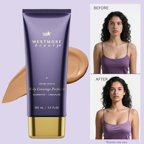 Westmore Beauty Body Coverage Perfector – Waterproof Leg & Body Makeup, Tattoo Concealer, Natural Radiance, 3.5 fl oz Lightweight Full-Coverage Formula