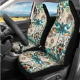 thumbnail image 2 of Pzuqiu 14 Pcs Auto Interior Covers Front Saddle Blanket Rear Split Bench Cover Steering Wheel Center Console Cushion Pad Shoulder Strap Pads Seat Headrest Coasters Keychain Bohemian Flower Dragonfly, 2 of 7