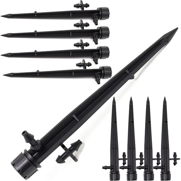 50 PCS Drip Irrigation Emitters Parts Adjustable 360 Degree Micro Spray Water Flow Sprinkler System Parts Stake Professional Irrigation Drippers, Drip Emitters for 1/4 inch Tube Pipe