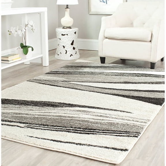 SAFAVIEH Retro Travis Abstract Area Rug, Light Grey/Ivory, 8' x 10'