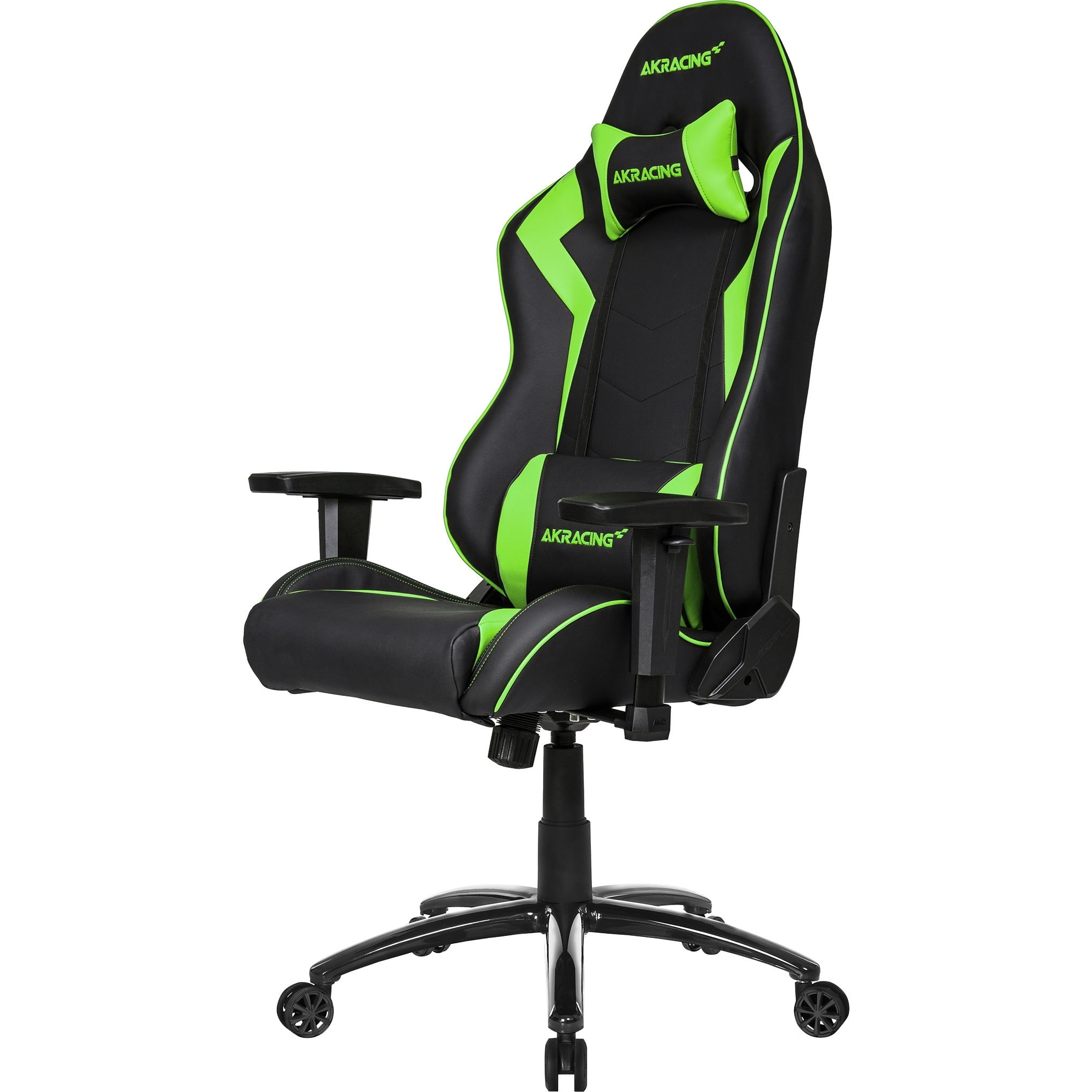 ERGONOMIC GAMING CHAIR GREEN ADJ ARMS ND HEIGHT RECLINE PLEATHER