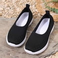 thumbnail image 2 of Fashion Breathable Sneaker Mesh Slip On Walking Shoes Arch Support Solid Color Black, 2 of 5