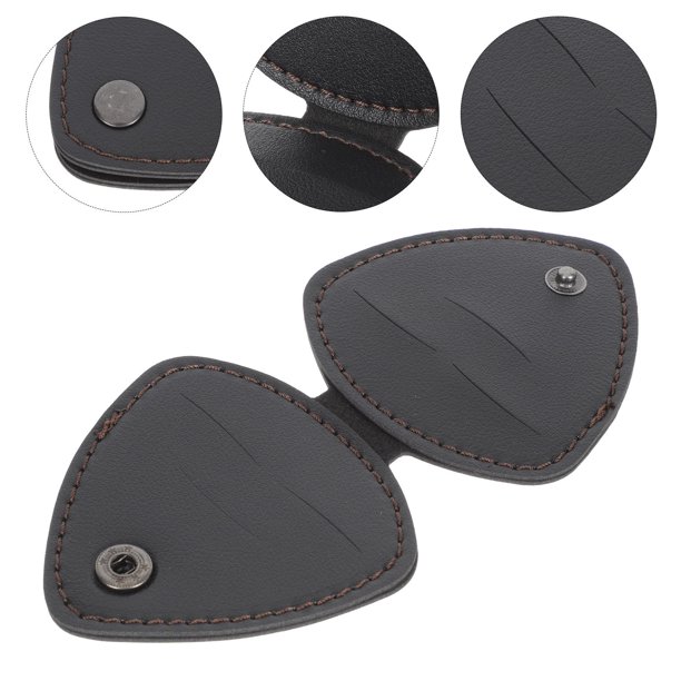 IFANLANDOR Bolsa Para Púas De Guitarra De Cuero Negro Con Para Almacenamiento Práctico Y Portátil