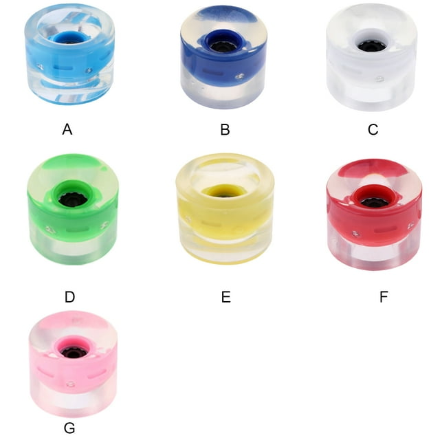 4 Pcs Roues de Skateboard Longboard PU Rouleaux Clignotants Skateboard 60x45mm Roues Clignotantes PU, Blanc