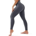 thumbnail image 4 of Women's High Waisted No Front Seam Leggings - Tummy Control Full Length Yoga Pants for Workout & Daily Wear Dark Gray M 22" Inseam, 4 of 6