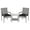 Black, variant on Gymax 3 Pieces Patio Furniture Set PE Rattan Porch Chairs w/ 2-Tier Table White