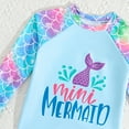 thumbnail image 4 of Emy Dola Girls 2 Pieces Rash Guard Swimsuit Long Sleeve Tankini Suit for 4-7 Years Toddler Kids Mermaid Bathing Suit Beachwear, 4 of 6