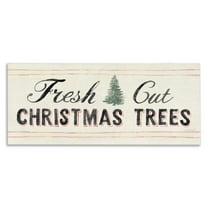Fresh Cut Christmas Trees Vintage Winter Sign Holiday Graphic Art Gallery-Wrapped Canvas Print Wall Art