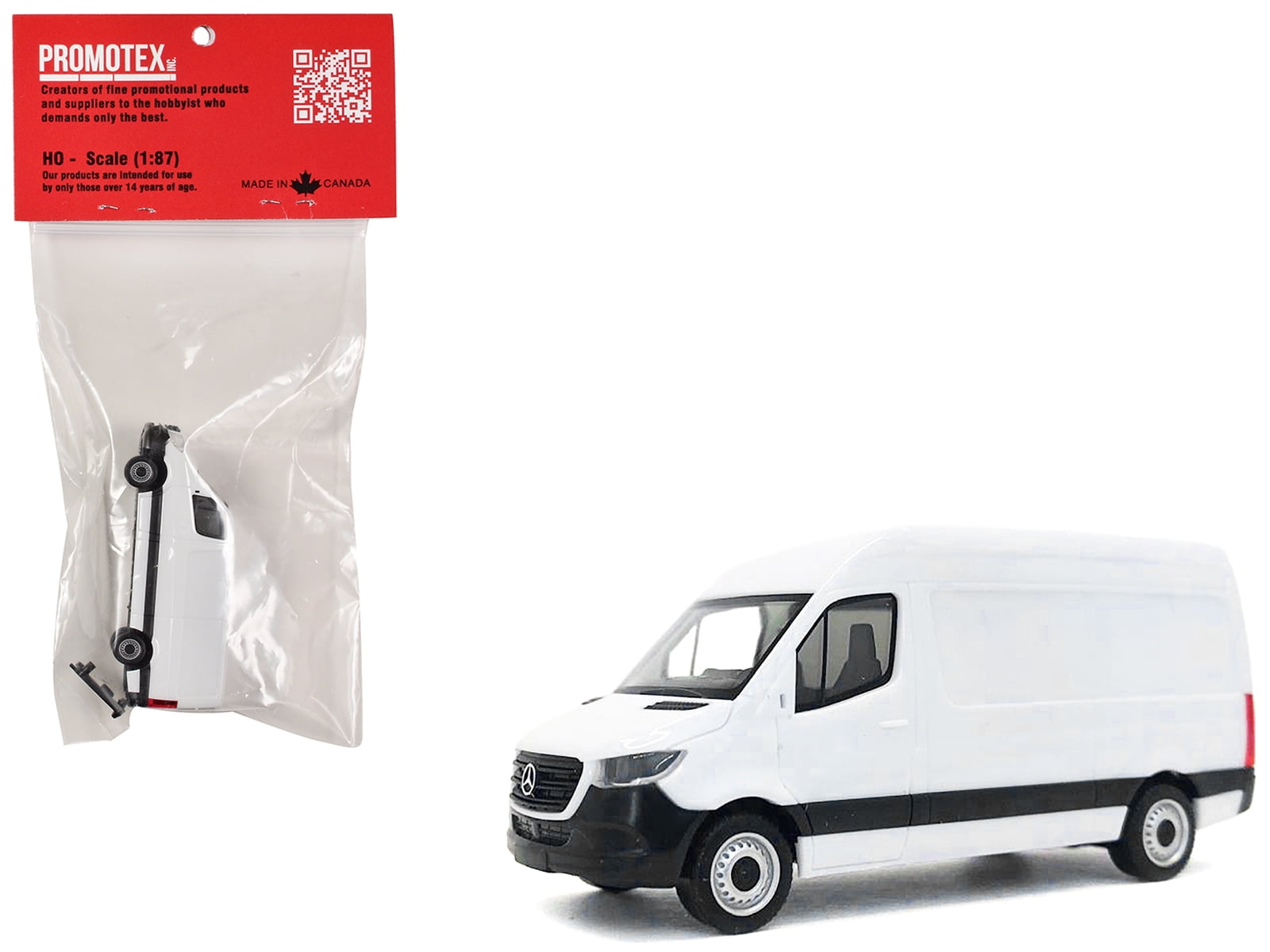 2018 Mercedes-Benz Sprinter Van White 1/87 (HO) Scale Plastic Model Car by Promotex