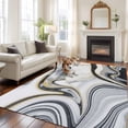thumbnail image 3 of White Grey Marble Area Rug 6x9 Washable Rug Non Slip Modern Abstract Art Ink Painting Large Area Rug Soft Stainresistant Indoor Floor Carpet for Living Room Bedroom Home Office Dining Room Nursery, 3 of 7