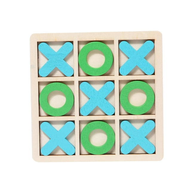 lionlar Tic TAC Toe Board Game Rustic Parent Child Interaction Party Favors Coffee Table light blue green