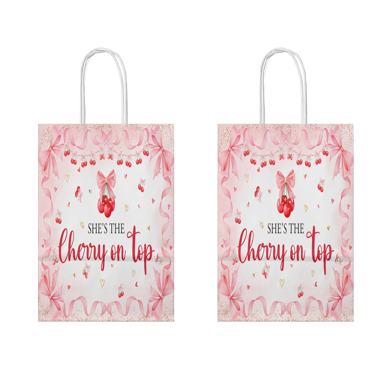YAHAFEPY Baby Shower Party Favor Bags, She's the Cherry on Top Decorations -20Pcs