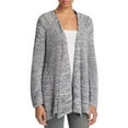 thumbnail image 2 of Heather Womens Zipper Sleeve Cardigan Sweater, Grey, Large, 2 of 2