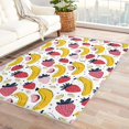 thumbnail image 1 of Strawberry Rugs for Living Room Bedroom - Banana Rug 4x5 - Fruit Carpet for Home Decor - Washable Non Slip Patterned Indoor Large Area Rug - Soft & Low Pile (ZJ&467), 1 of 7