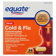 Equate Severe Cold & Flu Caplets, 24 Count