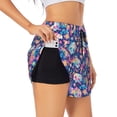 thumbnail image 1 of Balery mushroom Skull rainbow color Pantalones cortos deportivos para mujer con forro y dos bolsillos, elásticos, para entrenamiento, gimnasio, yoga-Medium, 1 of 7
