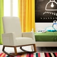 thumbnail image 4 of Gymax Rocking Chair High Back Upholstered Lounge Armchair w/ Side Pocket Beige, 4 of 10