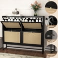 thumbnail image 2 of YOCWO 2 Tier Shoe Cabinet with 4 Flip Drawers, Narrow Shoe Storage Cabinet for Entryway, Black, 2 of 6
