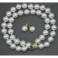 thumbnail image 4 of White 10mm Simulated Faux Pearl Necklace Hand Knotted Strand 18" Inch Stud Earring, 4 of 6