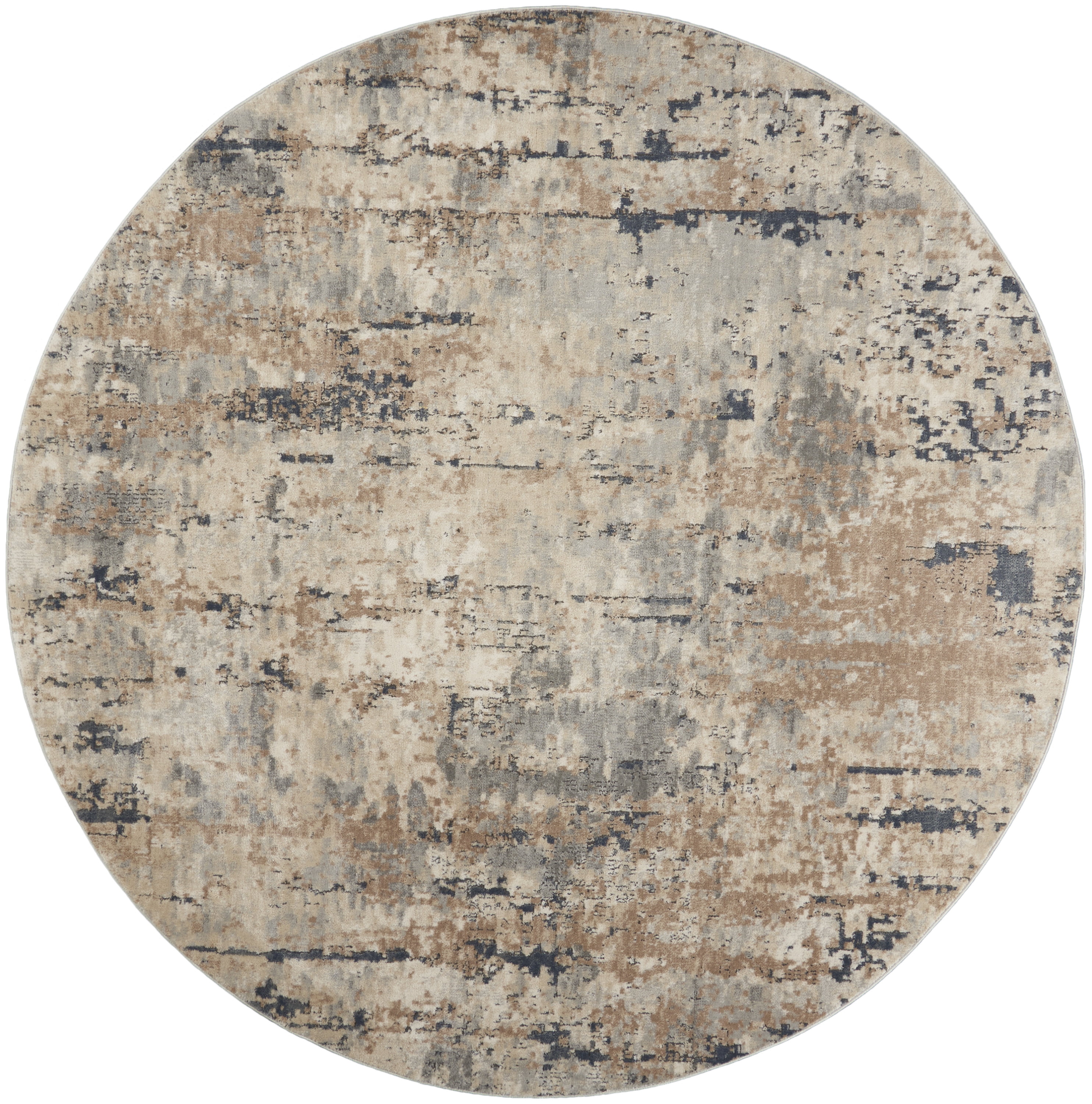Nourison Concerto Abstract Beige Grey 10' x Round Area Rug (10 Round)