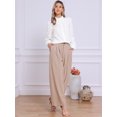 thumbnail image 4 of DARING DIVA Women's Long Sleeve Button Down Ruffled Collar Pleated Trim Top XS White, 4 of 6